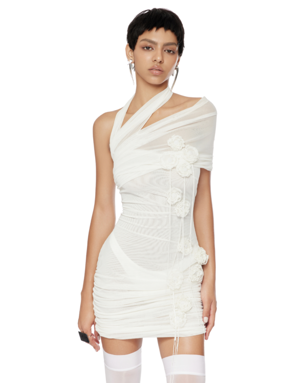 Swan Floral Mini Dress  Fanc Club