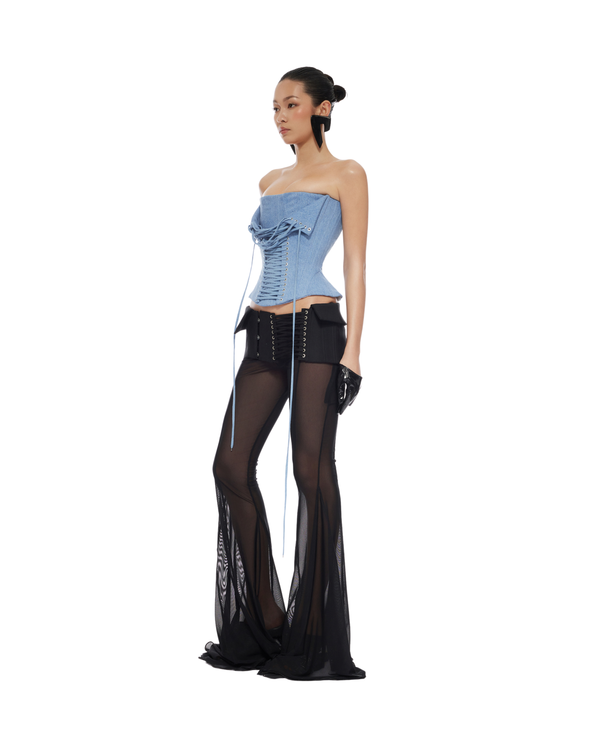 Savannah Denim Lace-up Corset