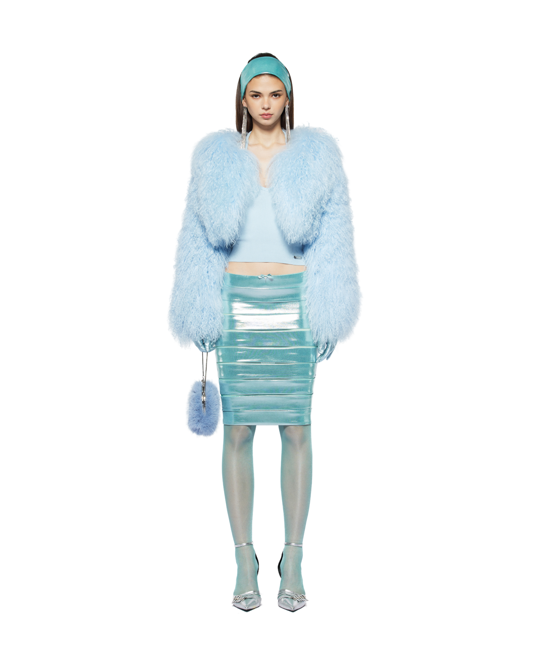 Bluebird Fur Cropped Coat