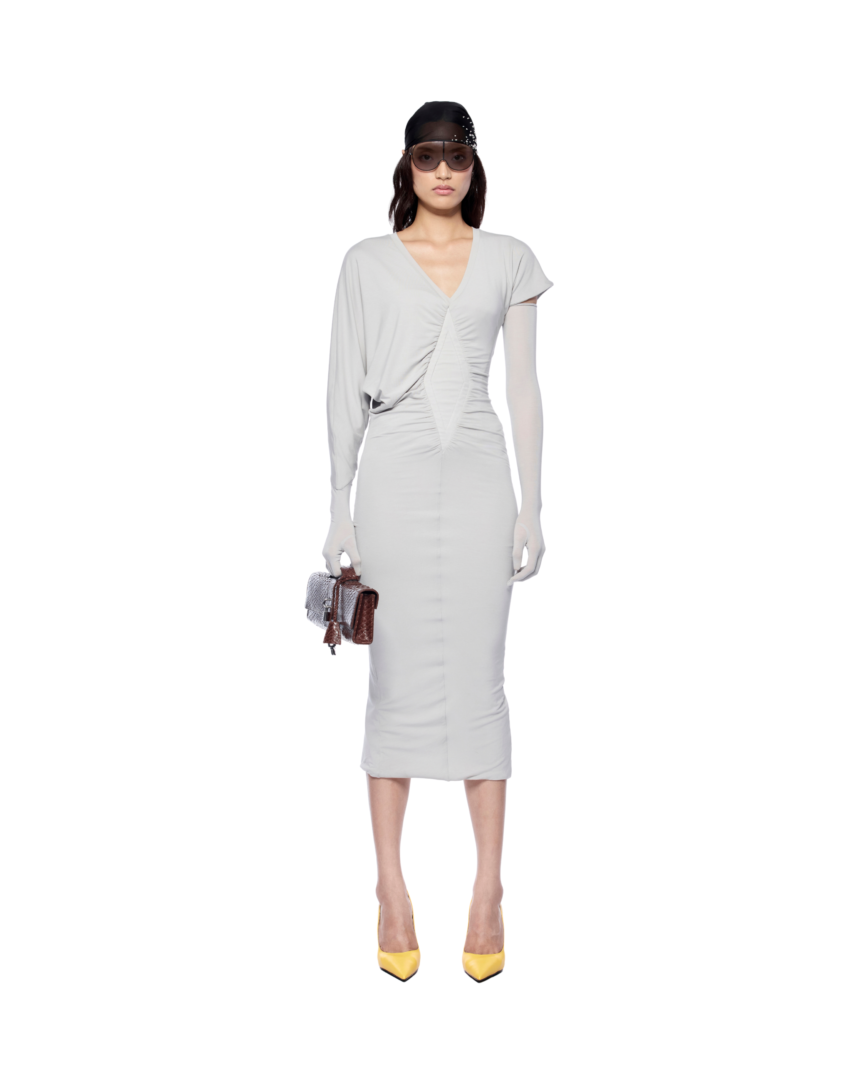 grey club dress Galaxy | Silver Sequin Turtle-Neck Long-Sleeve Maxi Dress